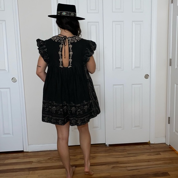 NWOT Free People Romper Dress Embroidered W Pockets Size Small - Picture 3 of 5
